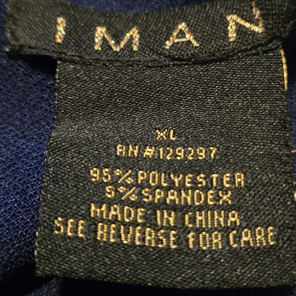 IMAN Global Chic Midnight Blue Caped Shell Top Women's XL Scoop Neck Modern Chic - Picture 6 of 11